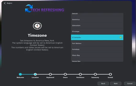 Nitrux OS Time Zone