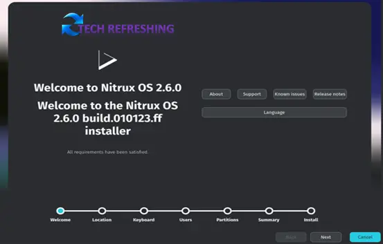Nitrux OS Welcome Screen