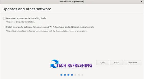 Install Updates and Drivers while installing. Bodhi Linux