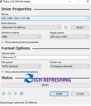 Rufus Software for making bootable USB