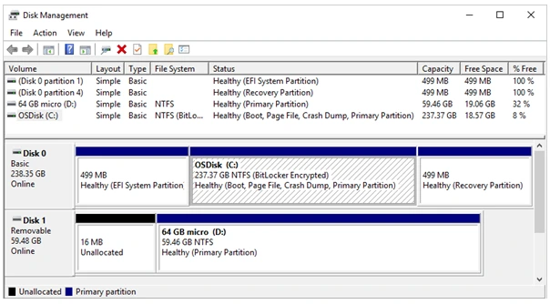 Disk Management in Windows