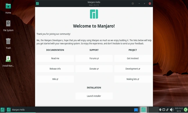 Manjaro XFCE Polished and Stable for Daily Use