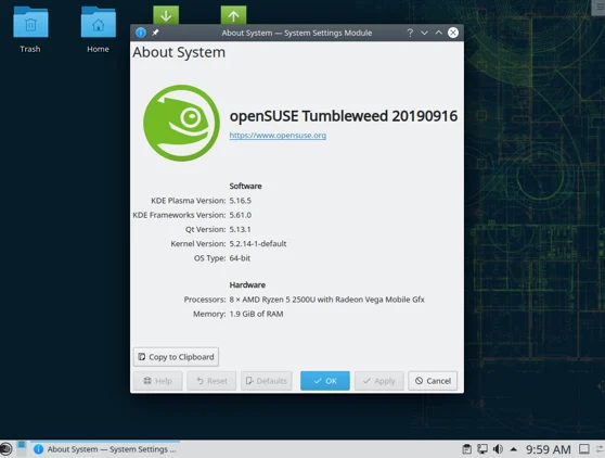 openSUSE Tumbleweed Rolling with YaST Polish