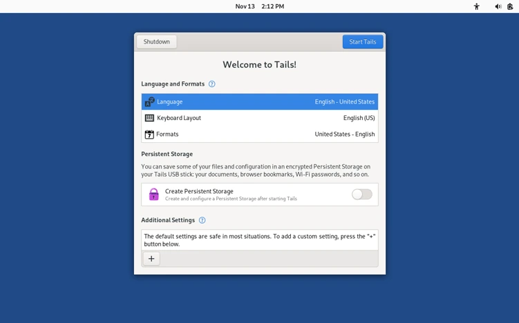 Welcome Screen Tails