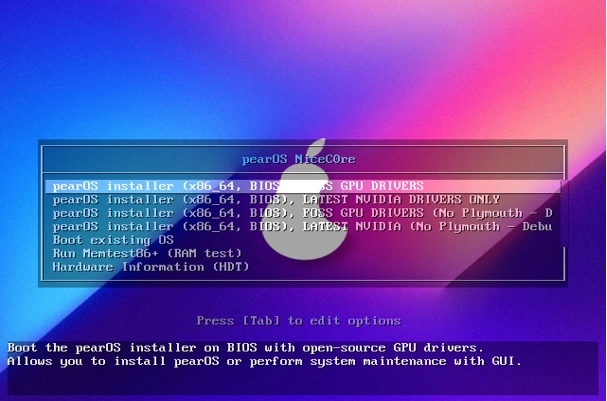 Installation pearOS NiceC0re 25.12