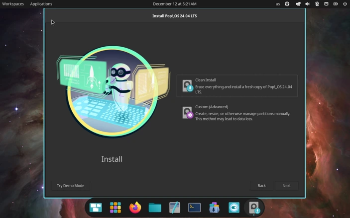 COSMIC Desktop in Pop!_OS 24.04: The Most Beautiful Linux Experience of 2025 3 installing Pop!_OS 24.04