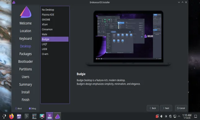 Best Linux Distros With Budgie Desktop by Default (2026) 5 EndeavourOS installing with Budgie Edition