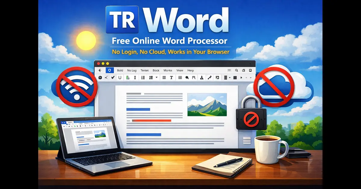TR Word Free Online Word Processor — No Login, No Cloud, Works in Your Browser