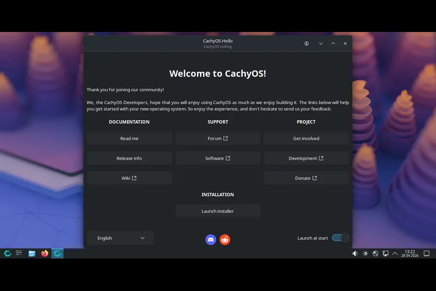 CachyOS with Welcome app