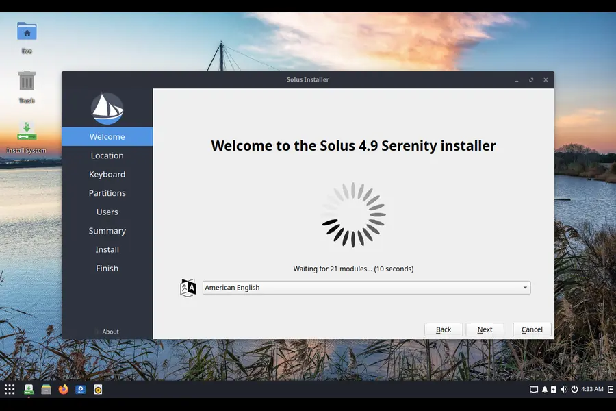 installer experience in Solus 4.9