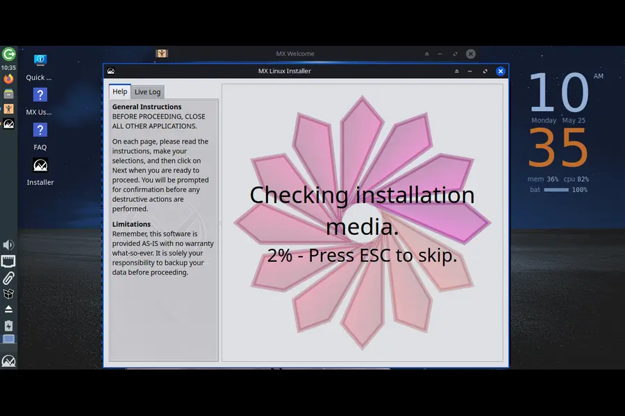 Installing MX Linux 25.2 Xfce