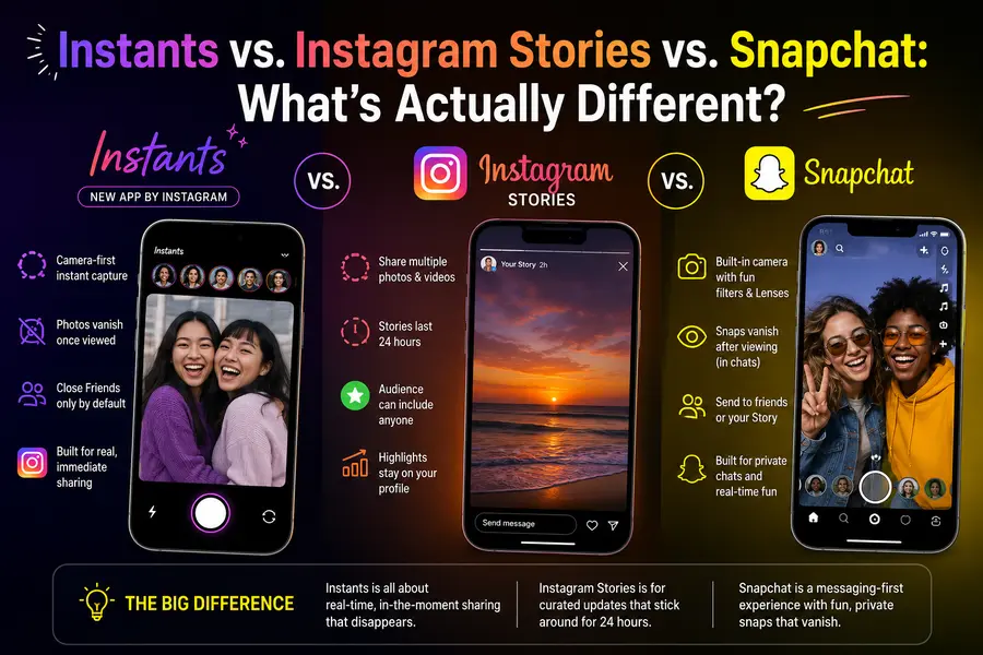 Instants vs. Instagram Stories vs. Snapchat: What's Actually Different?