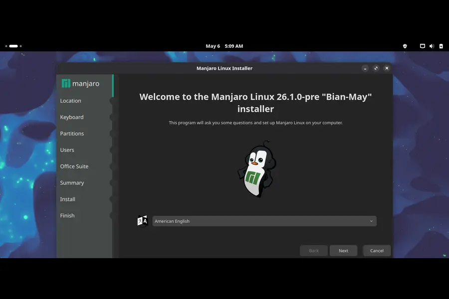 Manjaro 26.1 Bian-May Preview installation