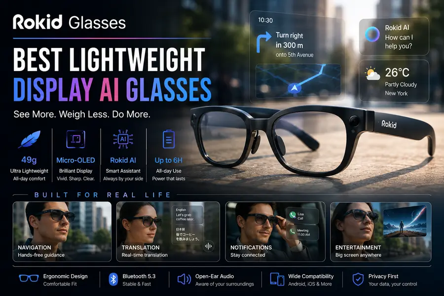Best AR Glasses in 2026: Top Smart Glasses Compared 6 Rokid Glasses — Best Lightweight Display AI Glasses