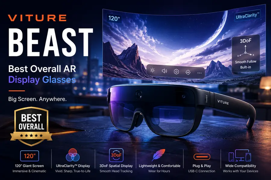 Best AR Glasses in 2026: Top Smart Glasses Compared 2 VITURE Beast — Best Overall AR Display Glasses