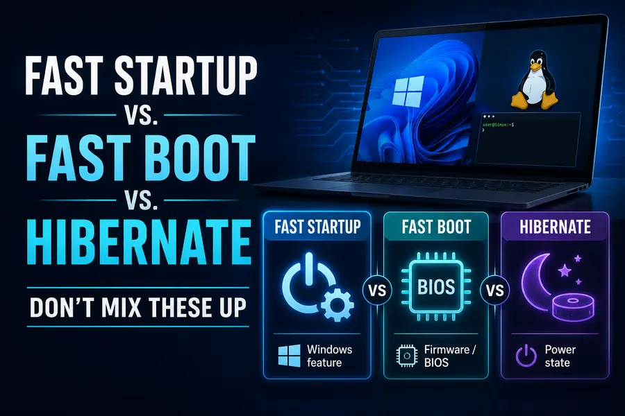 Should You Disable Fast Startup Before Installing Linux? 3 Fast Startup vs. Fast Boot vs. Hibernate — Don't Mix These Up