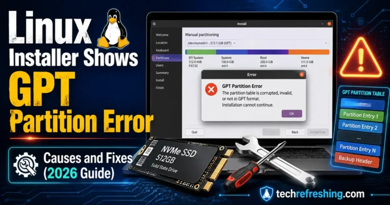Linux Installer Shows GPT Partition Error: Causes and Fixes (2026 Guide)