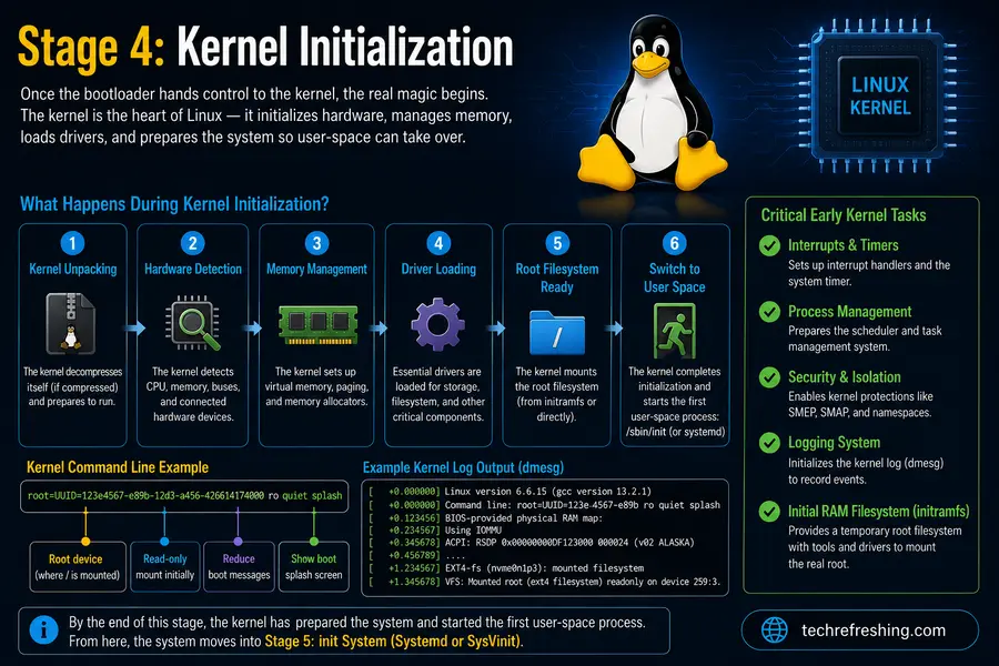 What Happens When You Press the Power Button on a Linux PC 5 Stage 4: Kernel Initialization