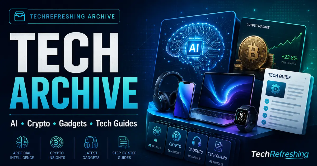Tech Archive: AI, Crypto, Gadgets & Tech Guides | TechRefreshing 1 Tech Archive: AI, Crypto, Gadgets & Tech Guides | TechRefreshing