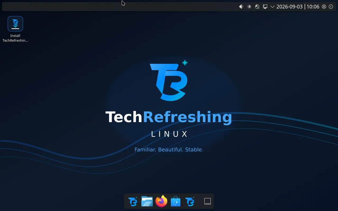 TechRefreshing Linux 1.0 desktop