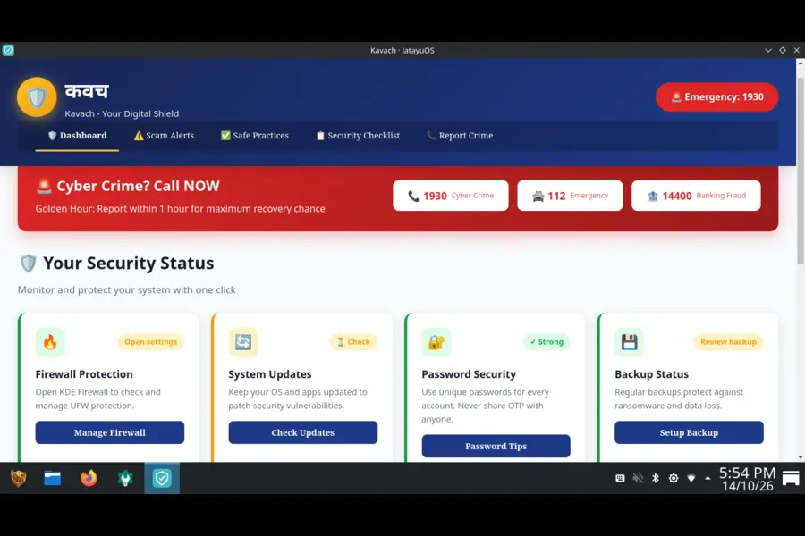 JatayuOS 1.0 Released: Made-in-India Linux Distribution 6 Kavach App from Jatayuos