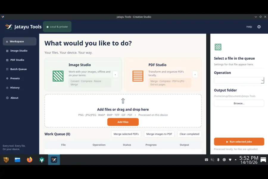 JatayuOS 1.0 Released: Made-in-India Linux Distribution 4 Jatayu Tools Creative Studio for image and PDF-related tasks